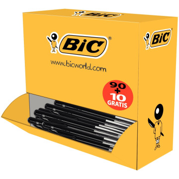 Pack 90+10 stylos bille M10 rétractables pointe moyenne noirs