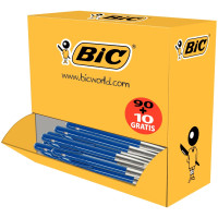 Pack 90+10 stylos bille M10 rétractables pointe moyenne bleus 