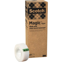 Pack de 9 rouleaux adhésifs invisible Scotch Magic GREEN Dimensions : 19 mm x 33 m 