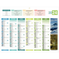 Calendrier 6 mois sur chaque face 4 saisons 42 x 32 cm 