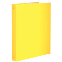 Classeur plastifié pour format A4, 4 anneaux ronds diamètre 30 mm, dos 40 mm, jaune 