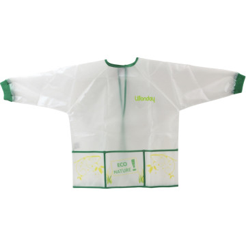 Tablier écologique enfant modèle 3 - 5 ans  blanc et vert