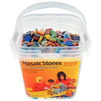 Seau de 1kg de petites mosaïques antiques, 10x10 mm, 12 couleurs assorties 