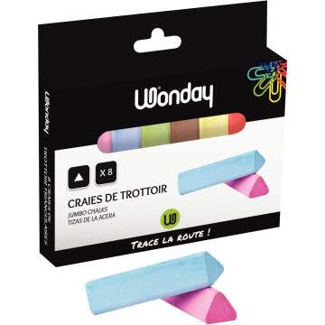 Etui de 8 craies trottoir assorties