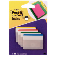 Carte de 24 index strong large format 50,8x38mm  assorti 