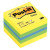 Mini cube post-it de 400 feuilles notes repositionnables, 51 x 51 mm, couleurs assorties