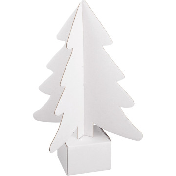 Lot de 30 sapins en carton blanc à décorer