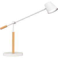 Lampe LED Vicky bois et blanc 