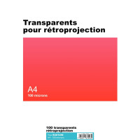 Boîte de 100 transparents pour rétroprojection écriture A4 100µ 