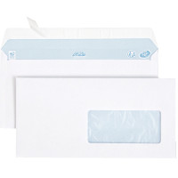 Boîte de 500 enveloppes blanches DL 110x220 80g/m² fenêtre 45x100 bande de protection 