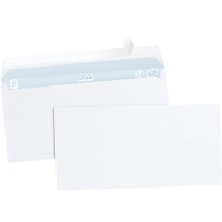 Boîte de 500 enveloppes blanches DL 110x220 80g/m² bande de protection 