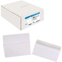 Boîte de 500 enveloppes blanches DL 110x220 80g/m² bande de protection 