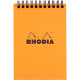 Bloc-notes à reliure intégrale RHODIA orange, format A6 (10,5 x 14,8 cm), 160 pages, quadrillé 5x5, papier blanc 80g