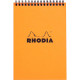 Bloc-notes à reliure intégrale RHODIA orange, format A5 (14,8 cm x 21 cm), 160 pages, quadrillé 5x5, papier blanc 80g 