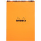 Bloc-notes à reliure intégrale RHODIA orange, format A4 (21 cm x 29,7 cm), 160 pages, quadrillé 5x5, papier blanc 80g 