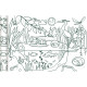 Rouleau fresque à colorier thème de l'écosystème