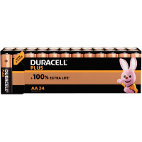 Blister de 24 Piles 1.5V LR06 alcaline DURACELL à la marque PLUS 