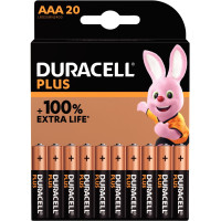 Blister de 20 Piles 1.5V LR03 alcaline DURACELL à la marque PLUS 