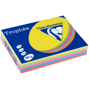 Ramette de 500 feuilles de papier 80g de format A3 assortis intense TROPHEE CLAIREFONTAINE