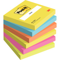 Paquet de 6 blocs notes de 100 feuilles Post-it énergie 76 x 76 mm assortis 