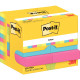 Paquet de 12 blocs notes de 100 feuilles Post-it adhésifs repositionnables énergie 38 x 51 mm assortis 