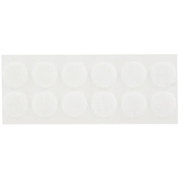 Pochette pastilles de Velcro super adhésif blanc diamètre 20 mm 24 pastilles males et 24 pastilles femelles