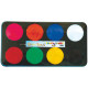 Maxi palette de maquillage à l'eau 8 fards aquarellables en galet de 15ml, couleurs assorties : blanc, bleu, noir, rouge, vert, 