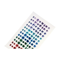 Lot de 96 strass autocollants, imitation pierres précieuses assortis 