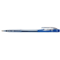 Stylo corps transparent rétractable bleu 