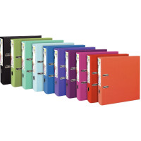 Classeur à levier en plastique PREM'TOUCH format A4 maxi dos 8 cm couleurs pastel assorties 