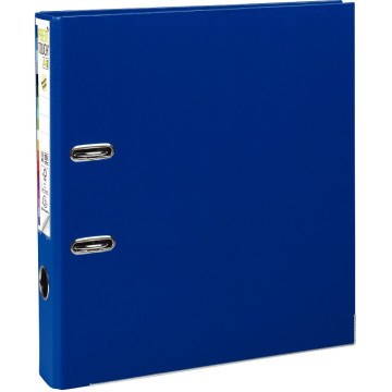 Classeur à levier en plastique PREM'TOUCH format A4 maxi dos 5 cm bleu foncé