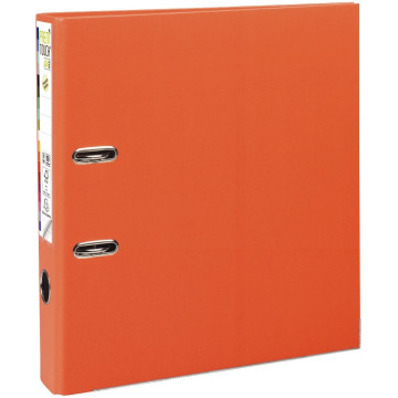 Classeur à levier en plastique PREM'TOUCH format A4 maxi dos 5 cm orange