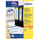 Paquet de 100 étiquettes adhésives pour dos de classeurs, format 19,2 x 6,1 cm 