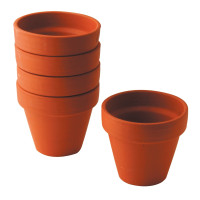 Lot de 5 pots en terre cuite, diamètre 9 cm 