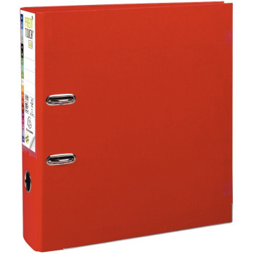 Classeur à levier en plastique PREM'TOUCH format A4 maxi dos 8 cm rouge