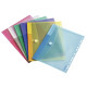 Paquet de 12 enveloppes perforées en polypropylène translucide coloris pastel assortis pour format A4