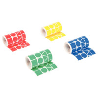 Lot de 4 rouleaux de maxi gommettes géométriques adhésives, couleurs vives assorties 