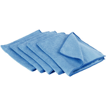 Paquet de 5 lavettes microfibres 40x36 tricotée bleu