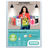 Protège-documents personnalisable 60 pochettes 120 vues pour format A4 21x29,7 cm incolore 